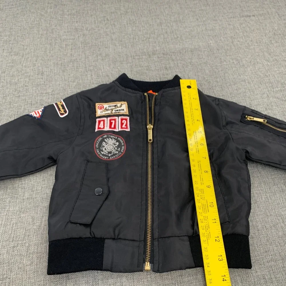 English Laundry Size 2T Kids Zip Up‎ jacket Windbreaker Gray Black Long Sleeve